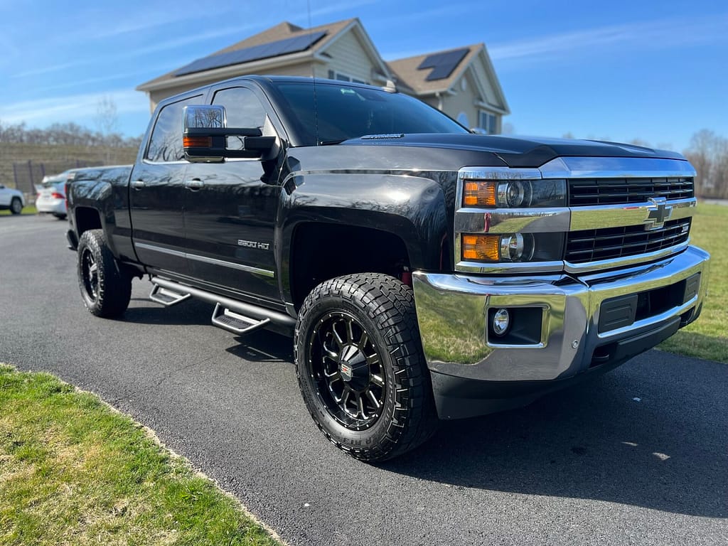 Paint Correction on Black Pickup Truck in Marlboro NY