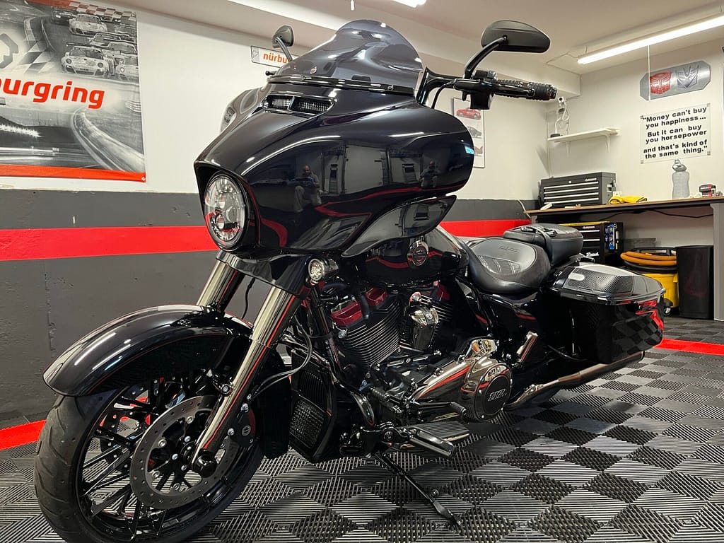 System X Ceramic Coating and paint correction on a Harley Davidson Motorcycle in Marlboro NY
